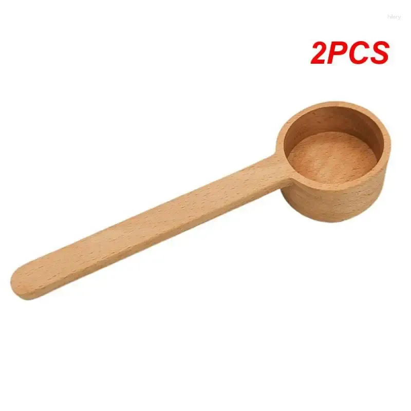 Scoops de café 2pcs à la maison noire noix à mesurer la cuillère cuisine longue et courte poignée en bois