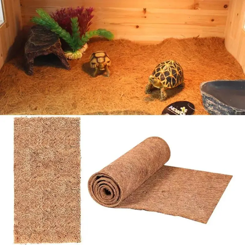 Natural Coconut Fiber Reptile Carpet Coir Tortoise Mat for Terrarium, Lizard, Snake, Gardening Pot