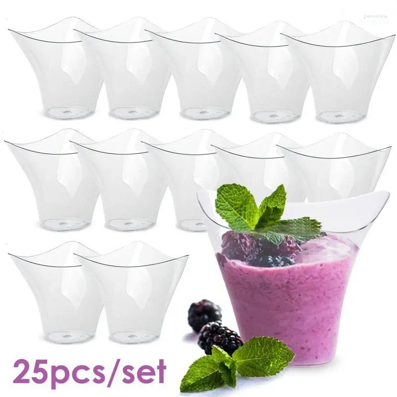 Одноразовые чашки соломинка 60/100 мл пластиковая десертная чашка прозрачная фруктовая мороженое мусс мусс сглажи пудинг для домашнего дня рождения поставлен