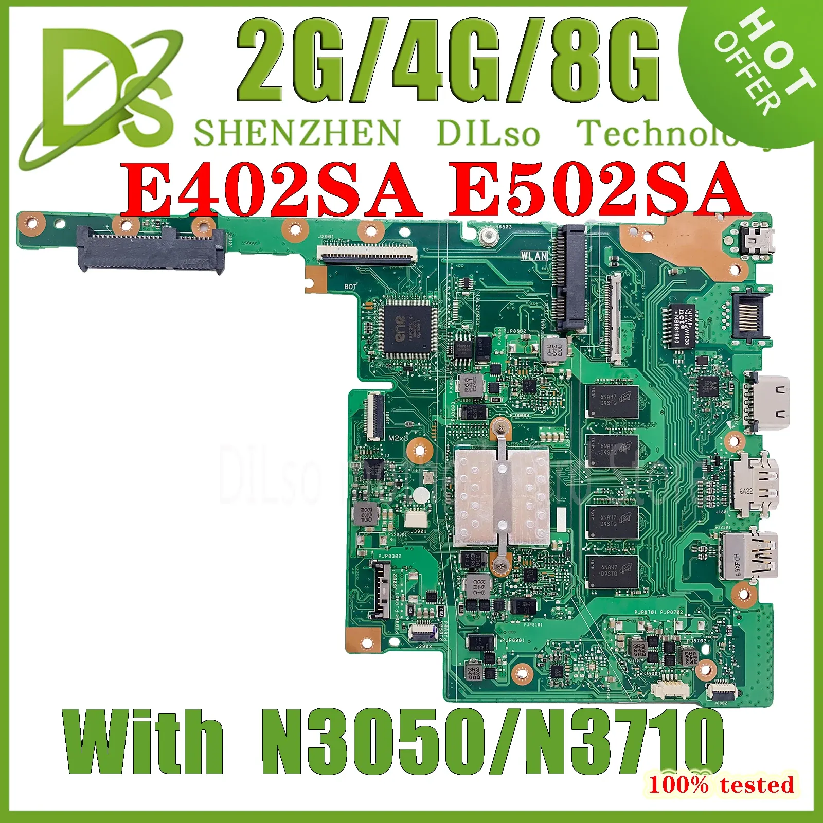 Carte mère KEFU E402SA Boîte principale pour ASUS E502SA E402S E502S OPLAUX MONDE N3050 N3060 N3700 N3710 CPU 4G 8G RAM 100% Test OK