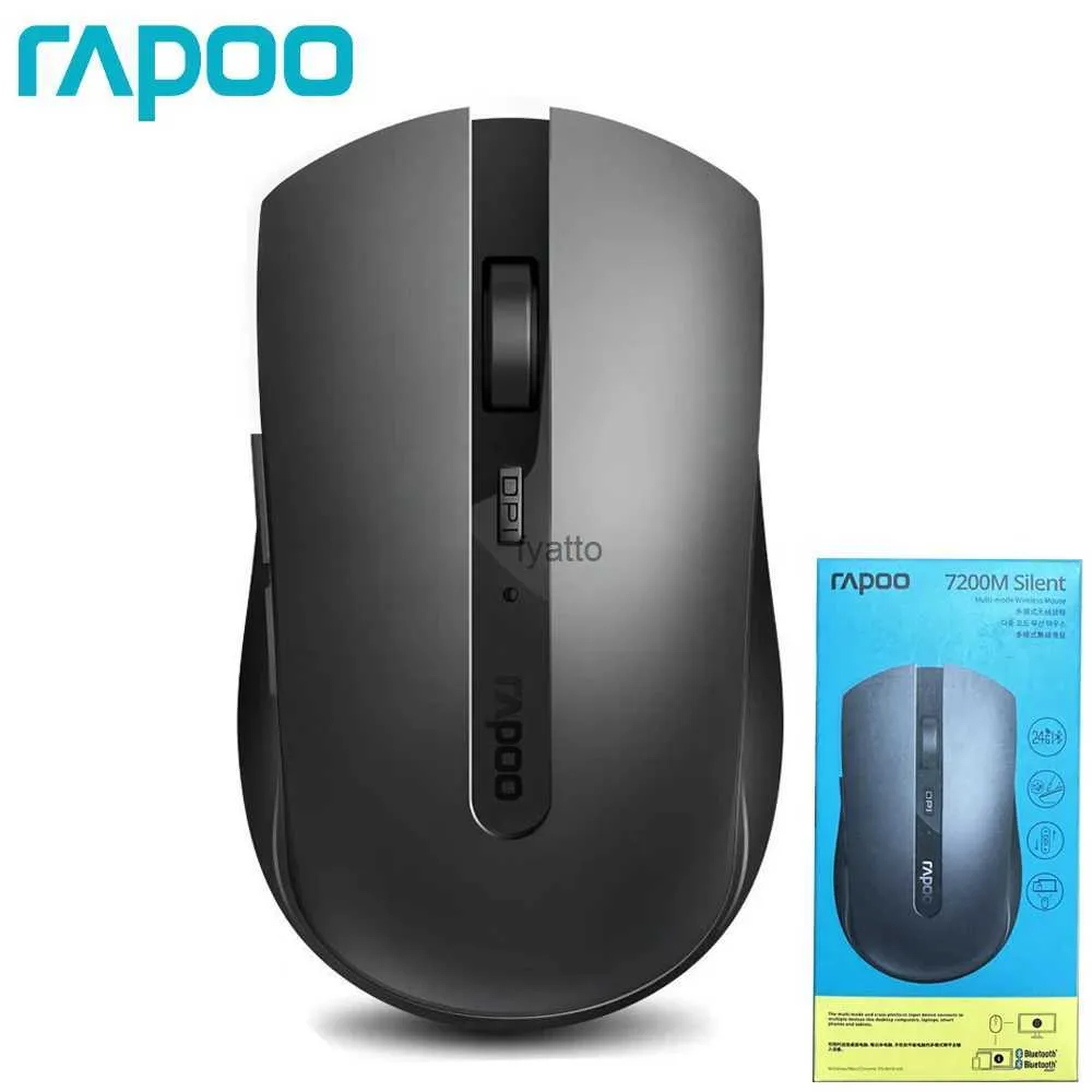 MICE RAPOO 7200M MULTIMODE Trådlös mus bullriga Bluetooth 1600dpi 3.0/4.0 RF 2,4 GHz Lämpliga för tre anslutna enheter H240407