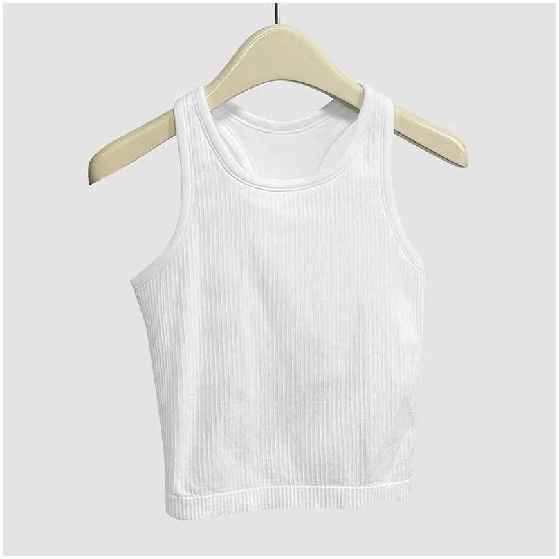 Yoga Outfits Lu Ebb Top With Chest Cushion Breathable And Quick Drying Running Sports Fitness Vest Drop Delivery Outdoors Athletic Out Dh1H6