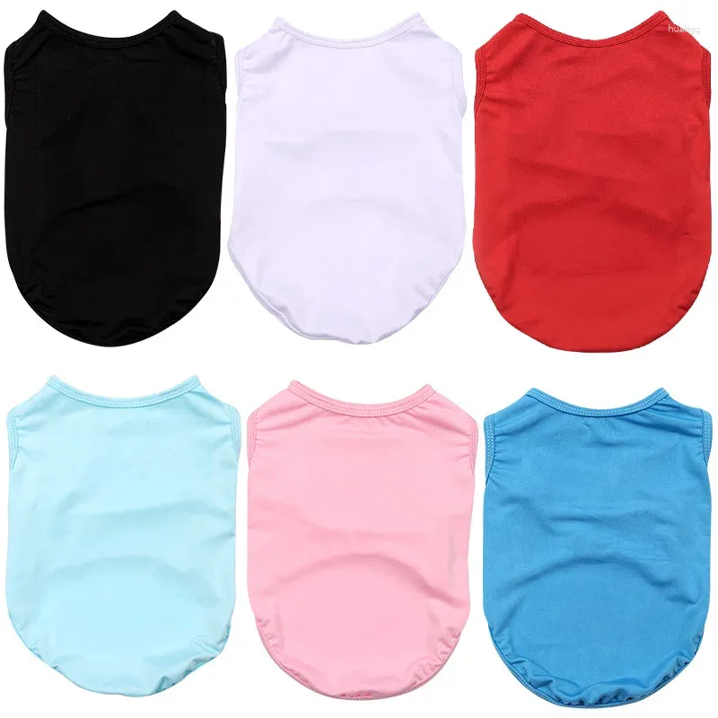 Abbigliamento per cani abiti da design a colori puri per unisex morbido cotone senza maniche abiti da gatto classico abbigliamento estate indossare forniture di chihuahua