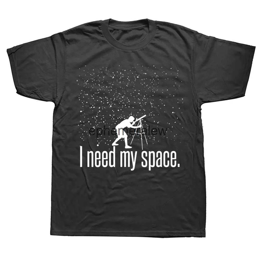 メンズTシャツのノベルティニーズ私のスペース天文学テレススコープTシャツストリートウェア半袖誕生日プレゼント夏のスタイルTシャツメンズ衣類H240407