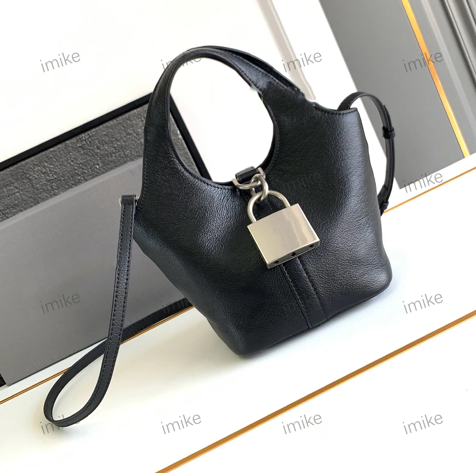 Designer bag bucket bag Locker bag grain texture leather bag women's bag