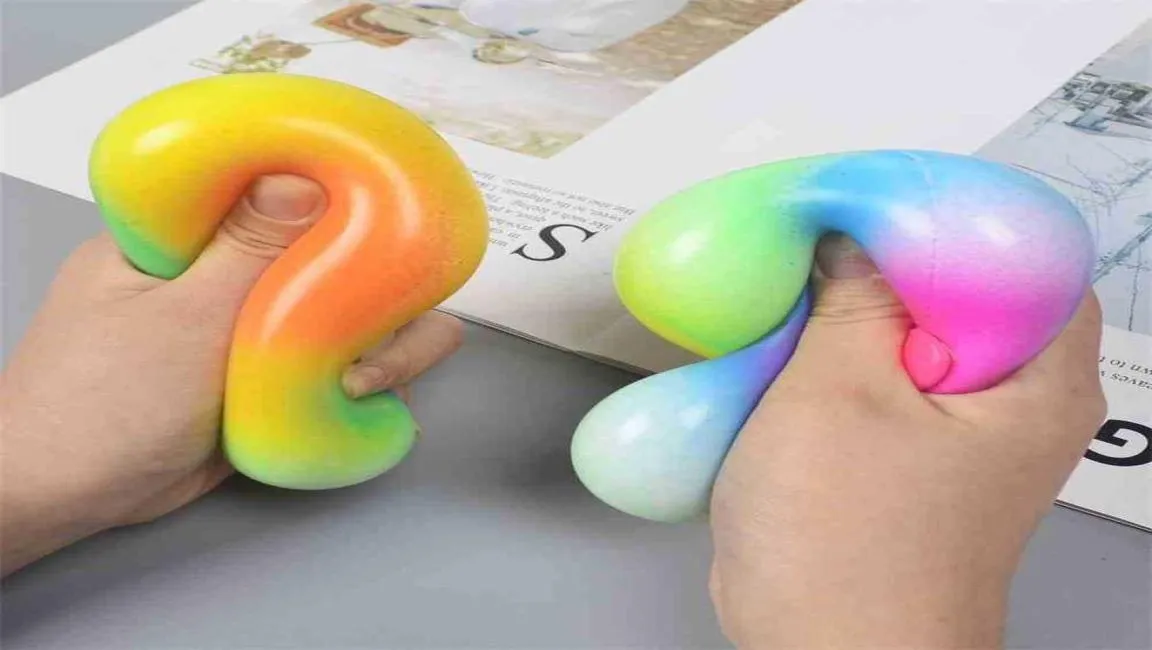 7cm Gökkuşağı Havalandırma Top Squish Squeeze Elastik yumuşak kauçuk stresli stres kabartması jöle squishy oyuncak çocuk yetişkin h52dg6v7171398