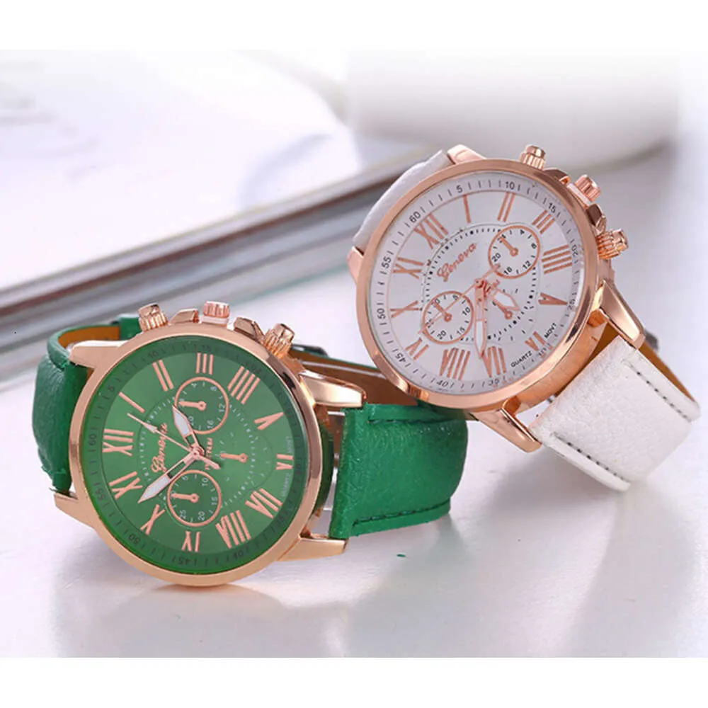 Geneva Fake Three Eyelid Band Fashion Roman Scale Women's Watch