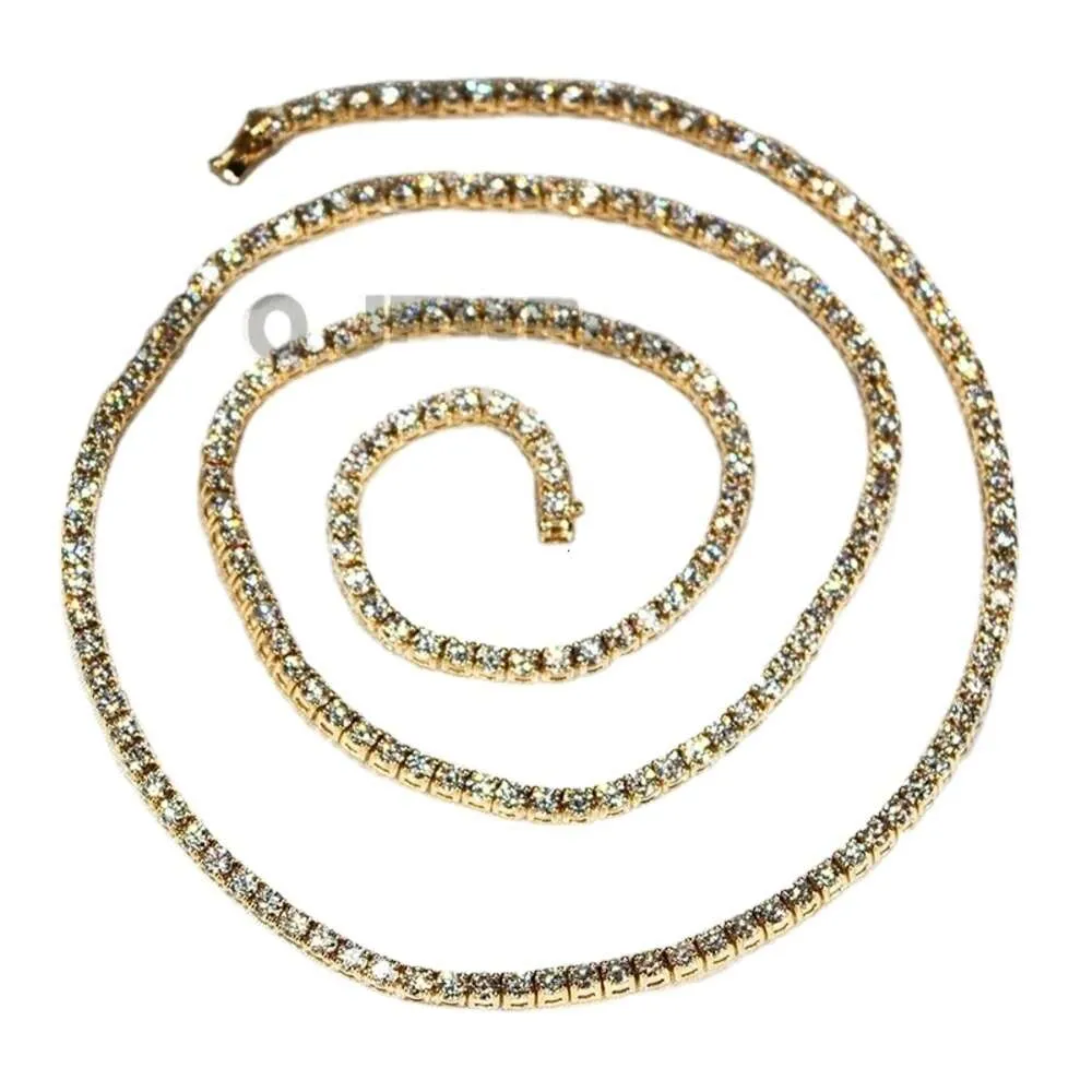 Colliers de bijoux de mode Sier Couleur de personnalisation Personnaliser taille 3 mm Moisanite Tennis chaîne