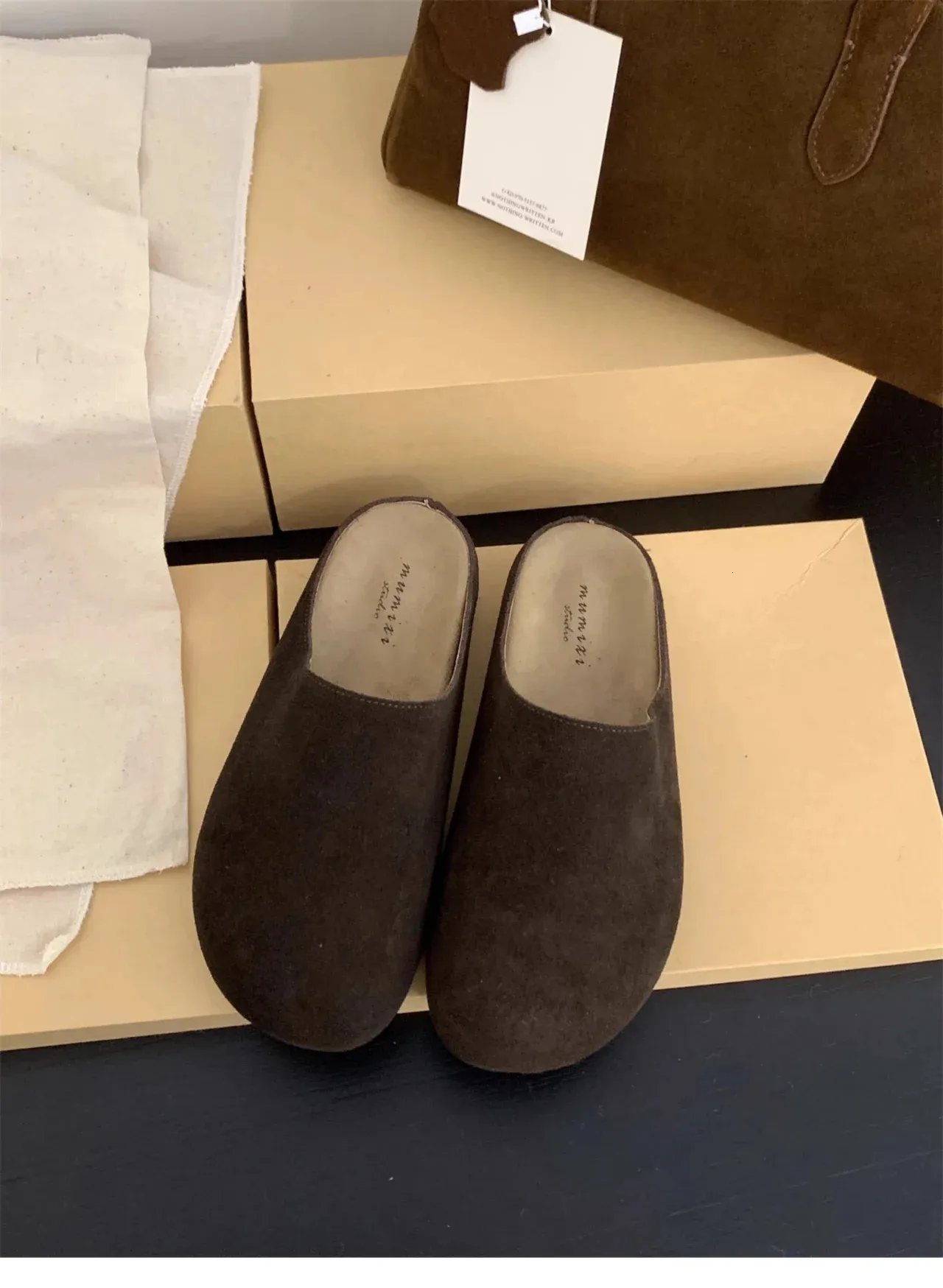 Leopard Women Platform Mule Slippers Casual Suede Slingback Flats_voghion.com