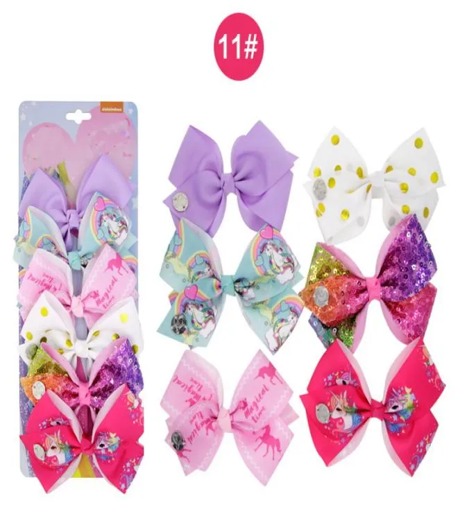 JoJo clips Jojo Siwa Hair Bows Rainbow Unicorn Hair Bows with Alligator Clip Grosgrain Ribbin Handmade Hairgrips Haaraccessoires 7242223