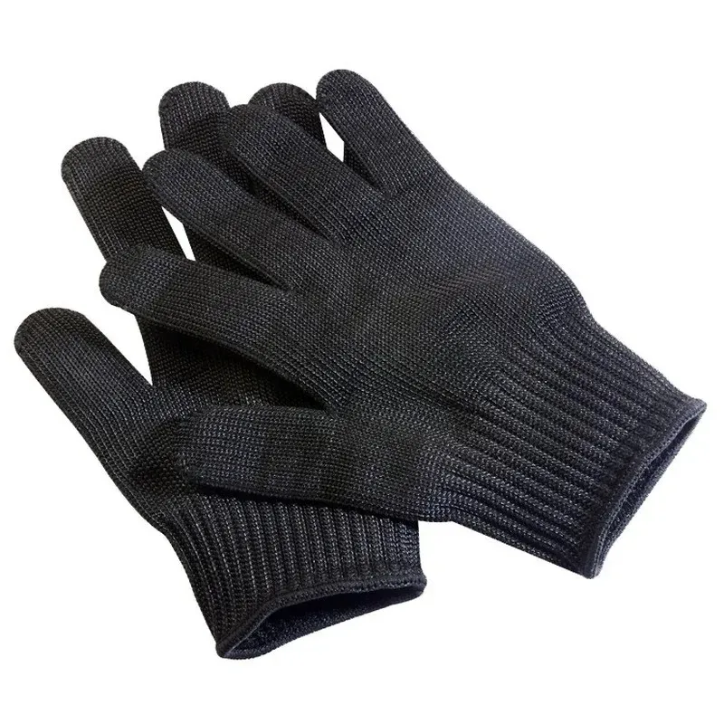 Cut-resistenta handskar 5A Grad One Steel Wire Gloves Multi-Purpose Anti-Cut Labor Insurance Gloves Protective Black1. för snittade handskar