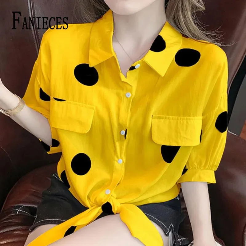 Fanieces S4XL Blusaas Mujer Spring Autumn Women Thin Shirts Camisas Chemises Loose Overized Bluses Female Korean Pockets Tops 240407