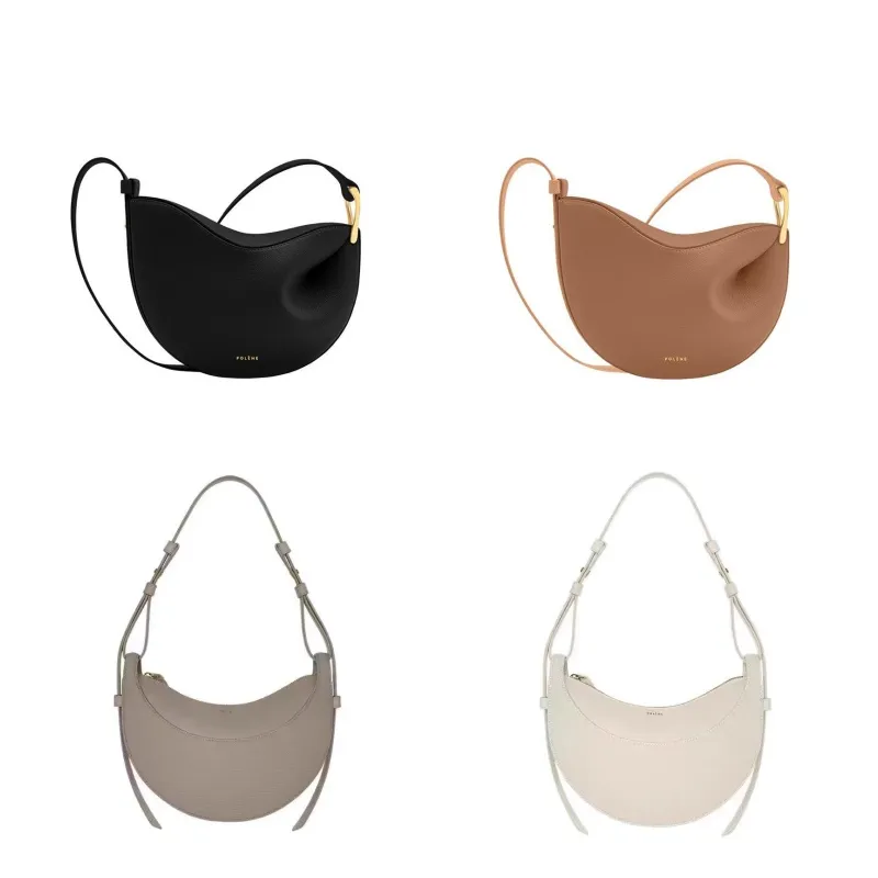 숄더백 디자이너 여성 Polen Bag Lychee 패턴 여성 가방 번호 10 스타일의 고급 순수한 Cowhide Half Moon Hobos Bag Crossbody Bag 고품질