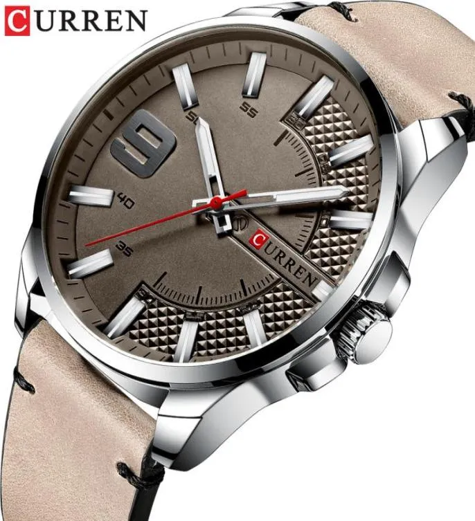 CURREN Casual Sport Watches Man Quartz Wristwatch New Fashion Leather Band Male Watchproof Watch Relog Masculino Luminous Clock9758654