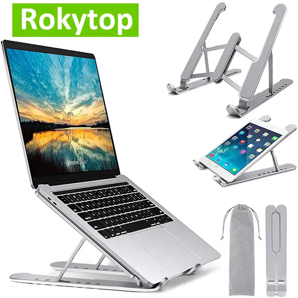 Cases Portable Laptop Stand Auminium Alloy Foldable Notebook Stand for Laptop Holder Adjustable Tablet Base Book Pro Notebook Stand