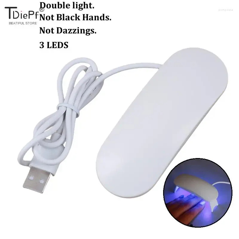 Nagelorter 1 st 3 lysdioder 6W Power 80cm Mini UV LED -lampa USB -laddningsgel polsk härdningsmaskin torktumlare