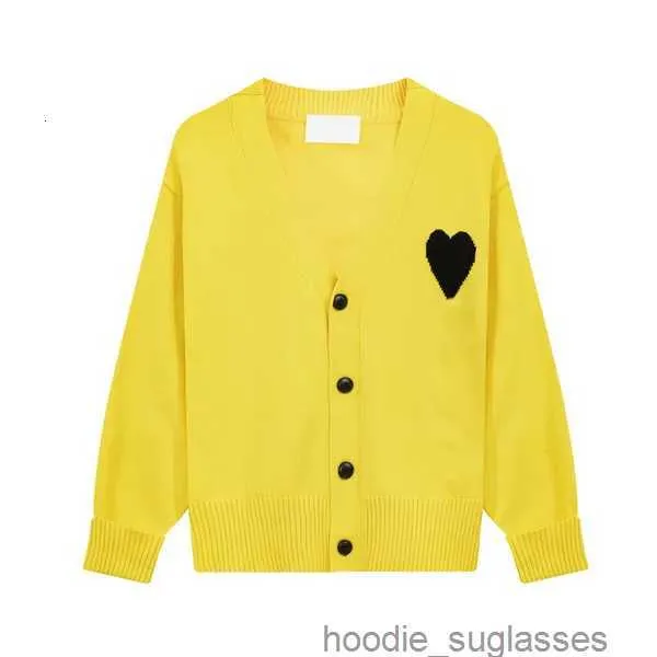 ファッショナブルなパリデザイナーメンズセーターAmis de Coeur Macaron Love Jacquard Cardigan for Men and Women Top Bim0V