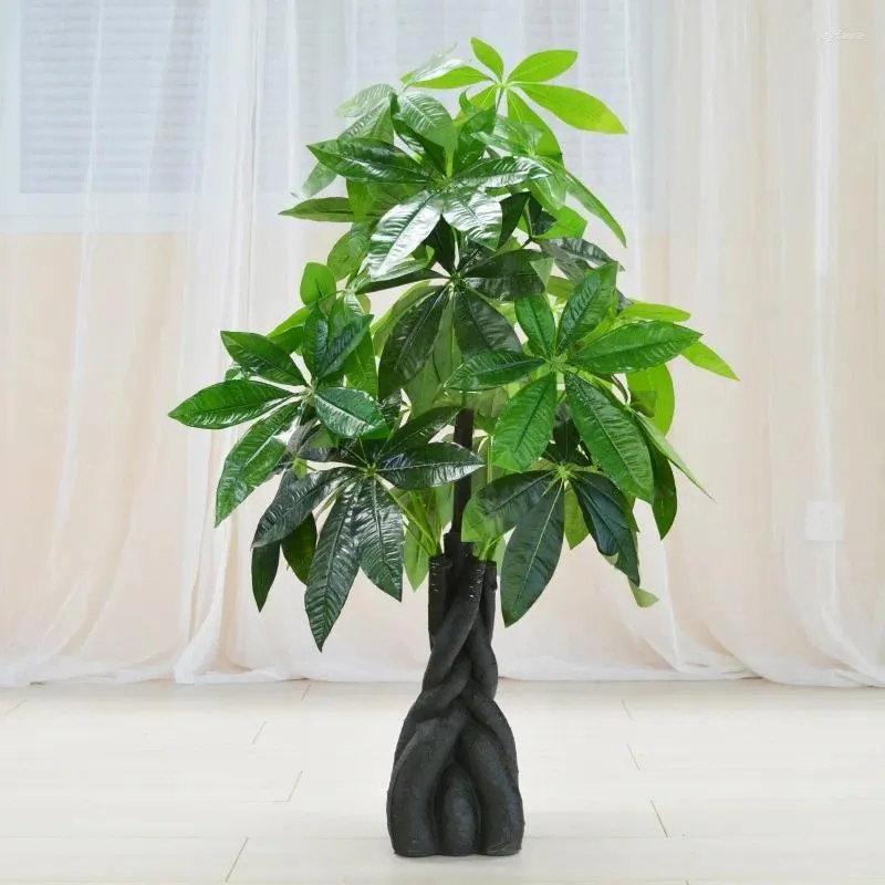 Decorative Flowers Aqumotic Fake Money Tree 1pc Artificial Shrubs Pachira Macrocarpa Outdoor Garden Greening For Home Afforest Hourse