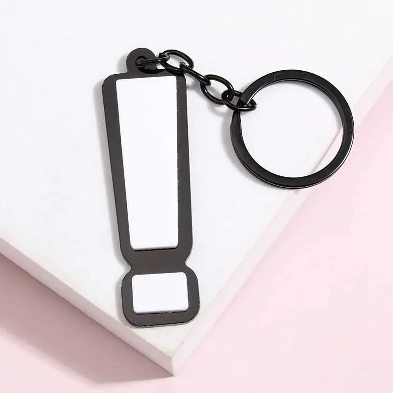 Keychains Lanyards Cute Keychain Question Mark Exclamation Point Key Ring Symbol Chains For Women Men Handbag Accessorie DIY Jewelry Gifts Q240403