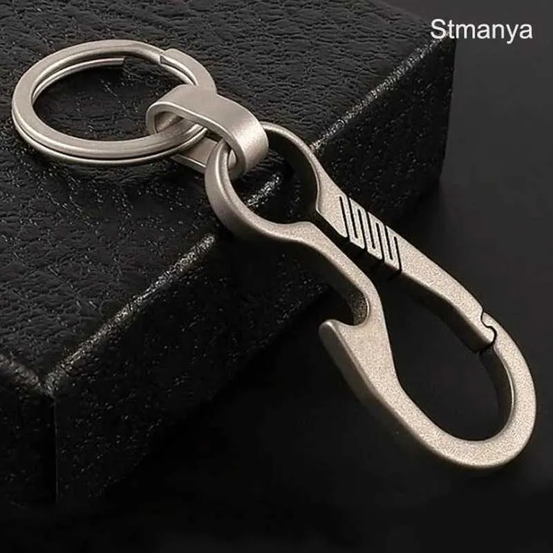 Keychains Lanyards New Top Titanium Alloy Key Chain Mini Opener Backpack Buckle Elastic Press Car Ring Best Gift Keychain Jewelry K3136 Q240403