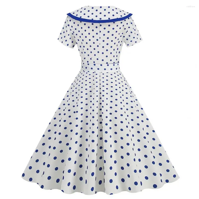 Party Dresses Women Dress Vintage Princess With Big Hem Contrast Color Dot Print For Women's Prom Wedding Events Printed