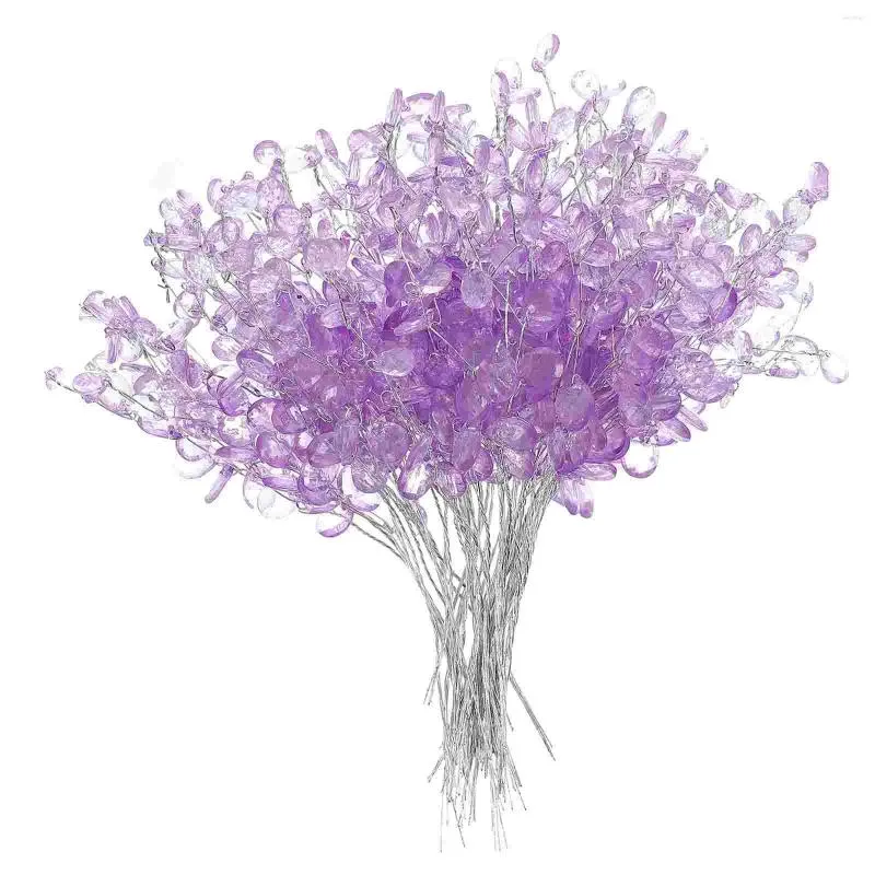 Fleurs décoratives Mariage de mariée Bouquet de perles Simulation Drop Flower Fleur Arbre de Noël Ornements de la mariée Décoration des cheveux pour l'aiguille