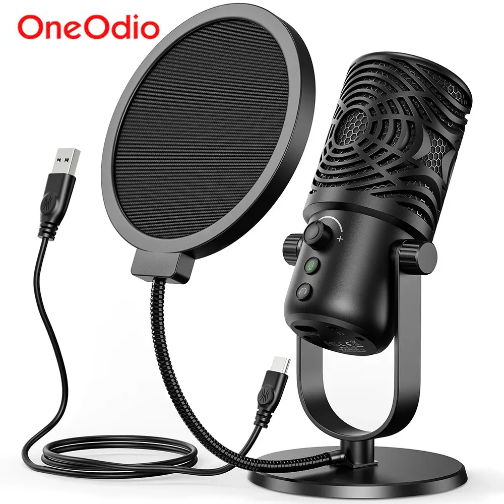 Microphones Oneodio FM1 USB Condenser Microphone Professional Studio DJ Recording Streaming Mic With Pop Filter For PC Laptop Gaming Youtube