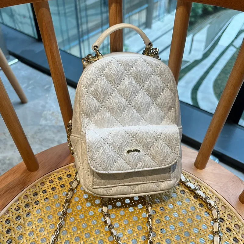 19cm femmes mini deigner sac à dos 3 couleur caviar luxe de luxe sac à main