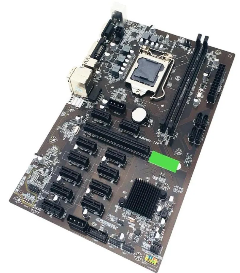 Anakartlar 2021 B250 BTC Madencilik Anakartı 12 PCIE Destek Video Kartı LGA 1151 DDR4 MAKİNE İÇİN USB30 MAKİNE1809163