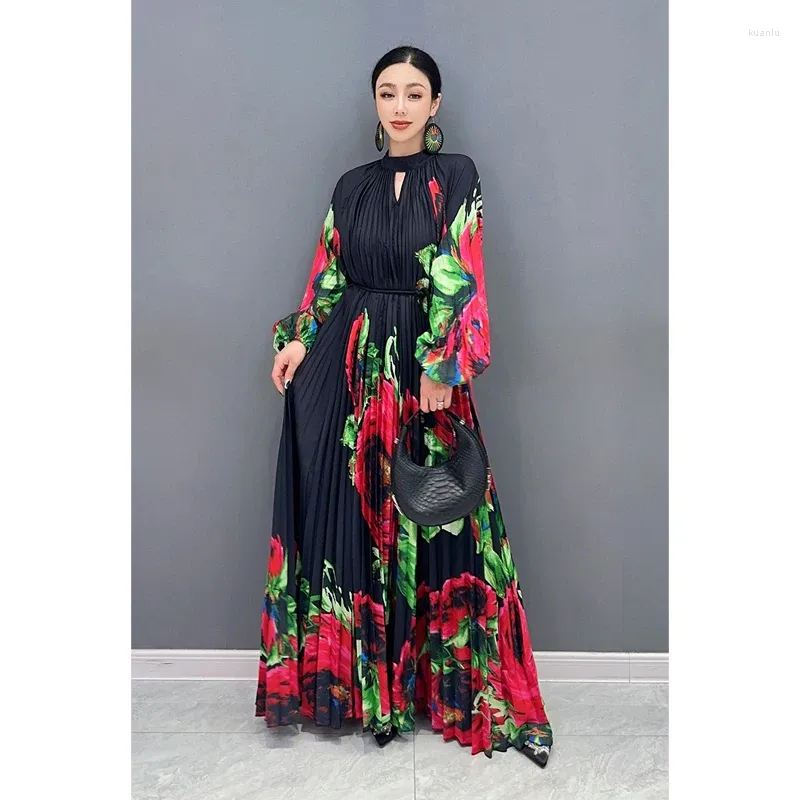 knee length dresses for ladies Elegant Long Sleeve A-Line Midi Dress for Women – Soft Stretch Fabric –  FineLook main image 1