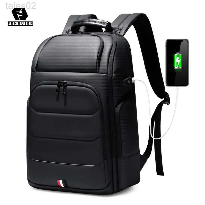 Sacs multifonctionnelles Fenruien imperméable sac à dos USB Charging School Sac Antift Mens adapté aux ordinateurs portables de 15,6 pouces Haute capacité YQ240407