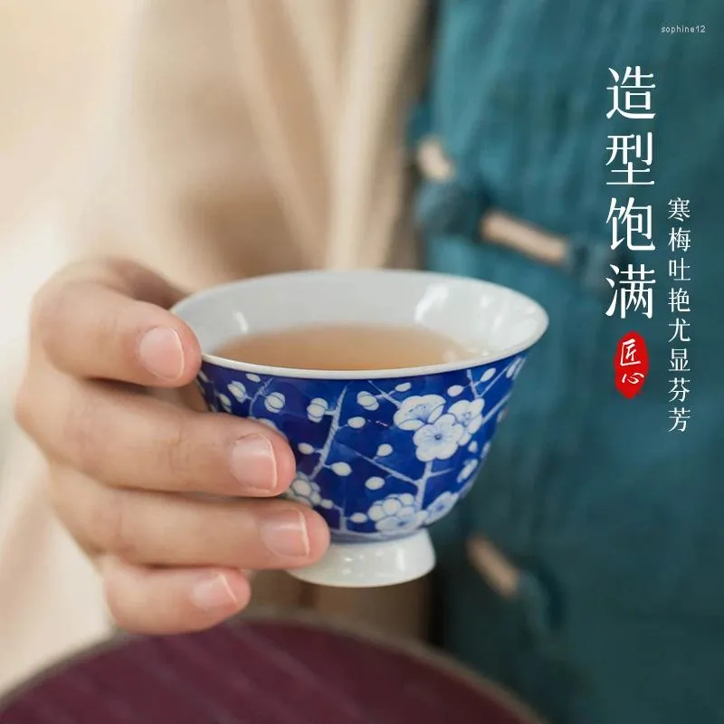 Teaware Sets Jingdezhen High-End Purely Handmade Ceramics Master Cup Single Hand-Painted Blue And White Porcelain Tea Set Teacup