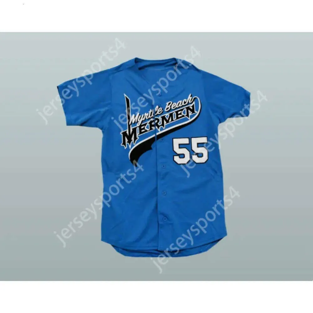 Gdsir Kenny Powers 55 österut och ner Myrtle Beach Mermen Baseball Jersey New Ed