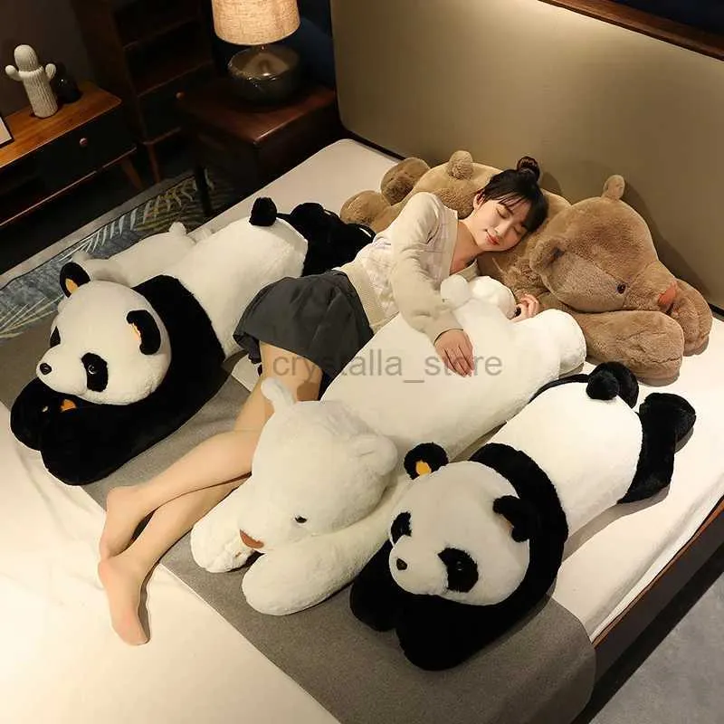 FILME TV PLUSH Toy 60-120cm Gigante fofo Long panda urso luxuoso travesseiro de dormir macio desenho animado de brinquedos de brinquedos kawaii garotas infantis presentes de aniversário 240407