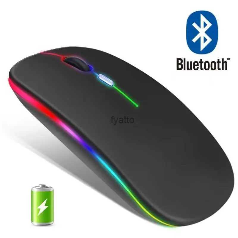 Mäuse drahtlose Maus RGB Bluetooth Computer Gaming Stummes Ladung Ergonomisches Filz mit LED -Hintergrundbeleuchtung USB für PC -Laptops H240407 geeignet