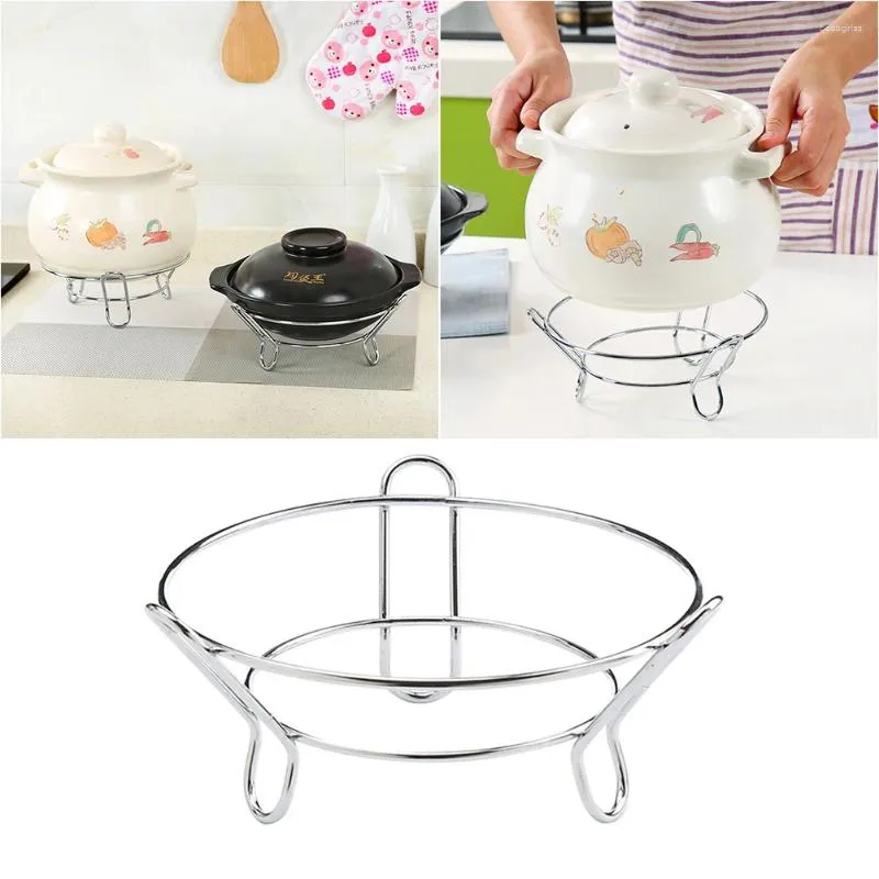 Storage de cuisine 2 pcs Pot Tableau de table de table Tripode en acier inoxydable en acier sans plats