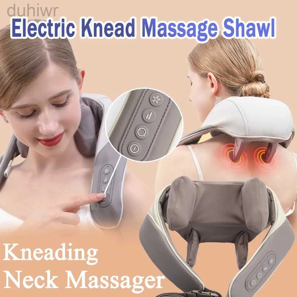 Full Body Massager Knead Cervical Massage Shawl Neck Shoulder Muscles Stimulator Hot Compress Electric Massager Relax Body Anti-Fatigue Health Care 240407