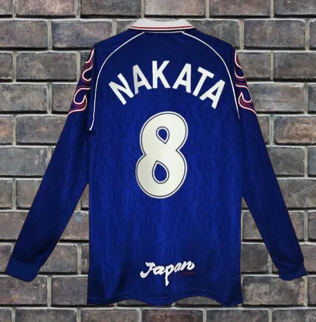 ウェア 98s #8 NAKATA japan soccer uniform shirt Japan Retro Football Jersey 1998 06 16 | Vintage Japanese