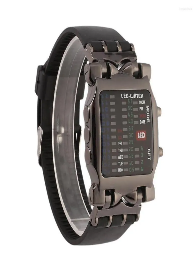 Relógios de punho 2023 Menas de moda Esporte ao ar livre LED Watches Digital Binarys Dial Square Dial