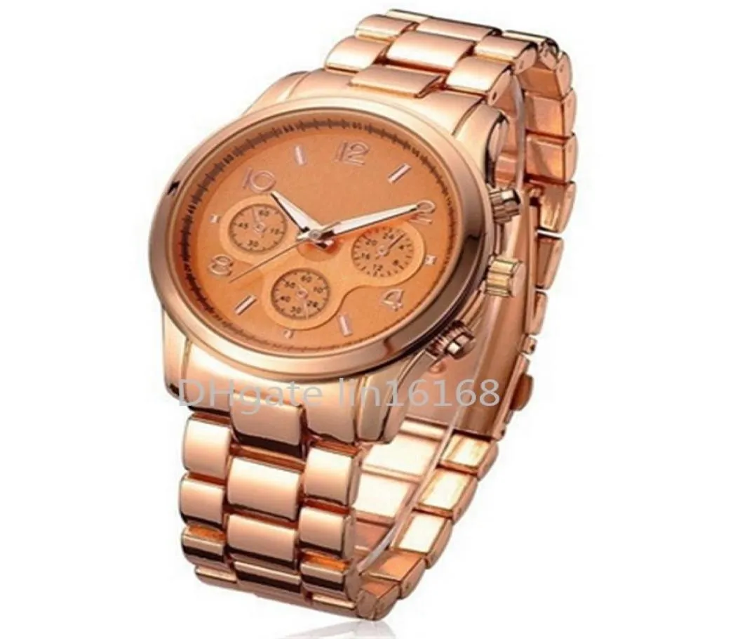 أزياء جديدة مشاهدة Gold Color Mens Watches عرضة فاخرة بيع السيدات Watch Steel Women Watch Watches كاملة 4494290