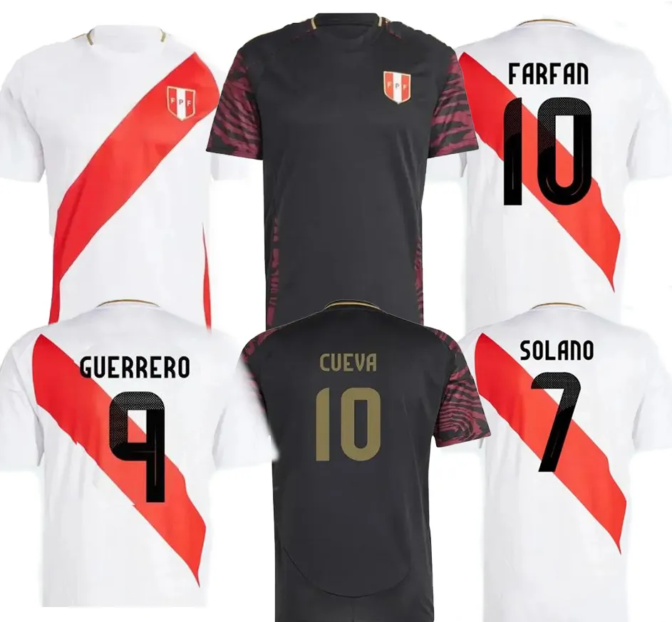 24-25 Peru Home Customized Thai Quality Kingcaps 2 Abram 7 Solano 9 Guerrero Pineau 10 Cueva 10 Falfan 14 Pizarro 20 Flores 23 Aquino Dhgate Rabatt Kee