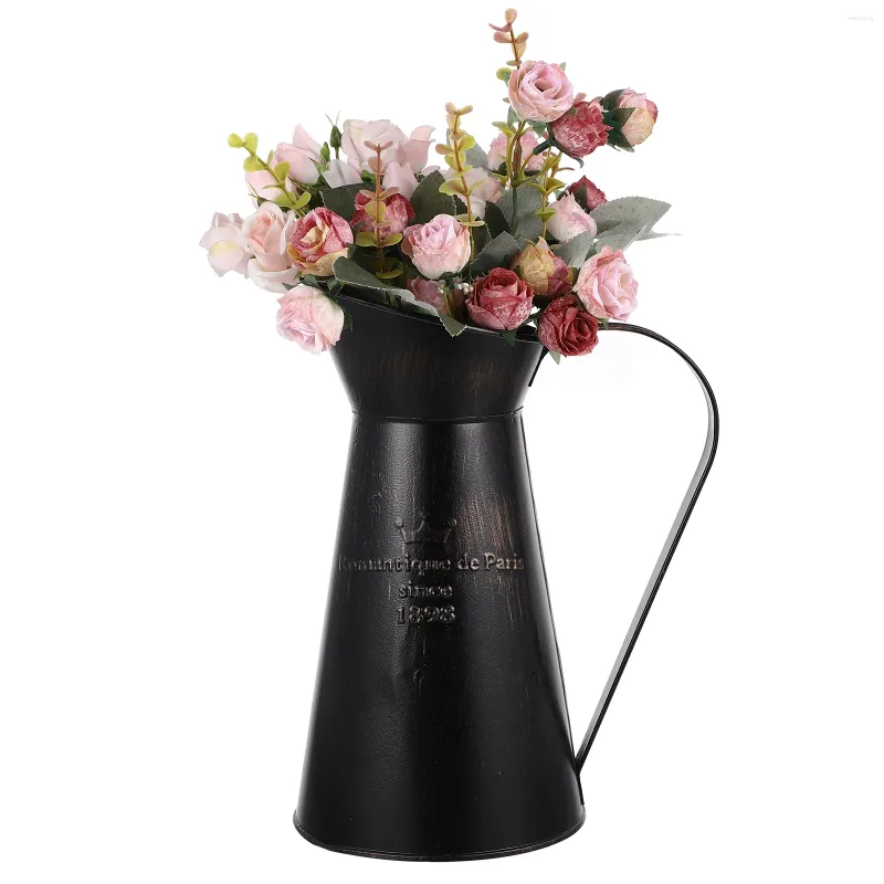 Vasi di latta di stagno Flowet Pot Milk Vase Table Disposizione bouquet Decorazioni centrotavola in ferro rustico