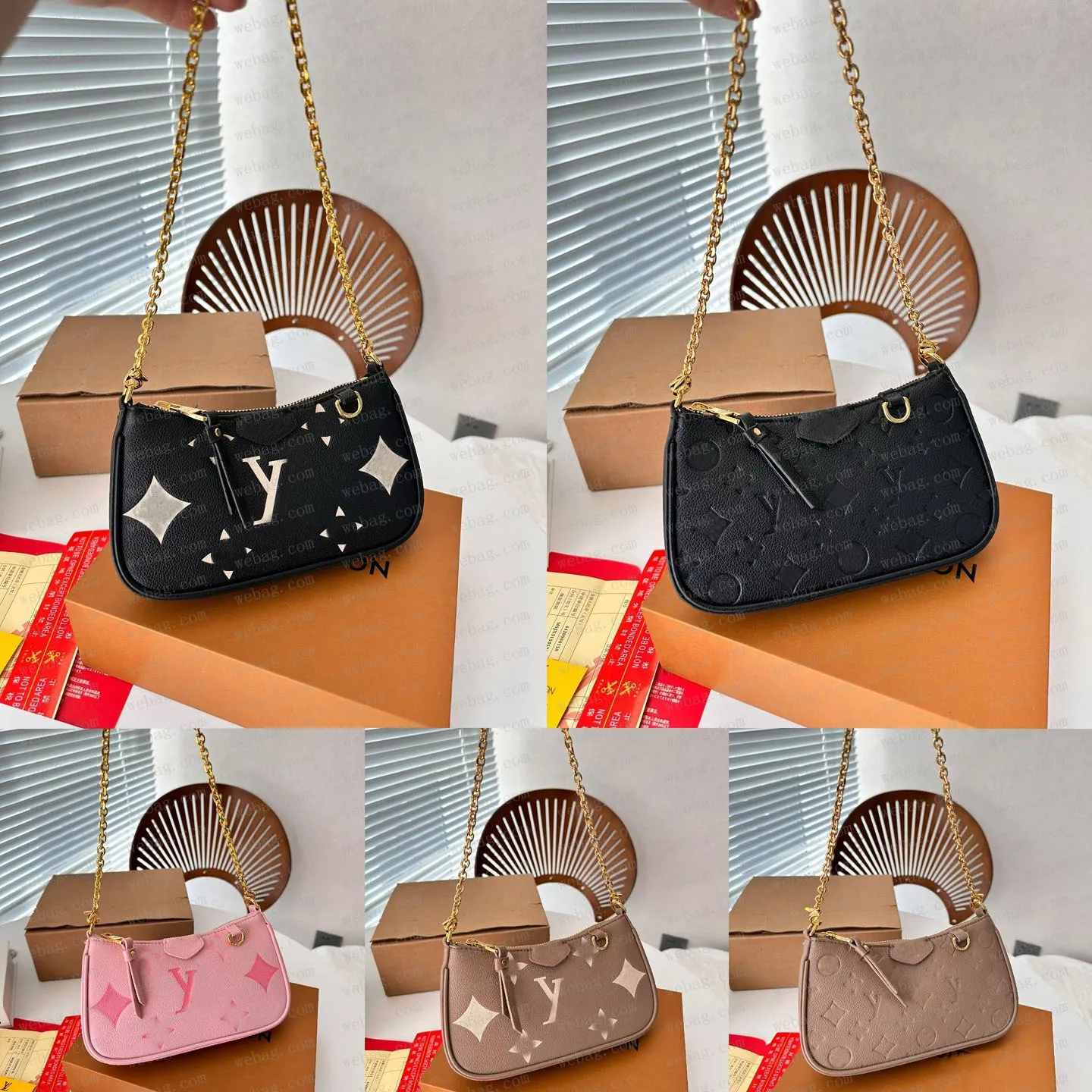 Designer Shoulder Bags For Women Embossed Crossbody Handbag With Golden ...