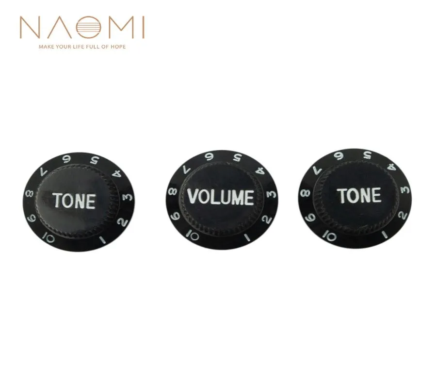 Naomi 1 volumen 2 perillas de control de tono con números Accesorios de piezas de guitarra Nuevo color negro Alta calidad2451790