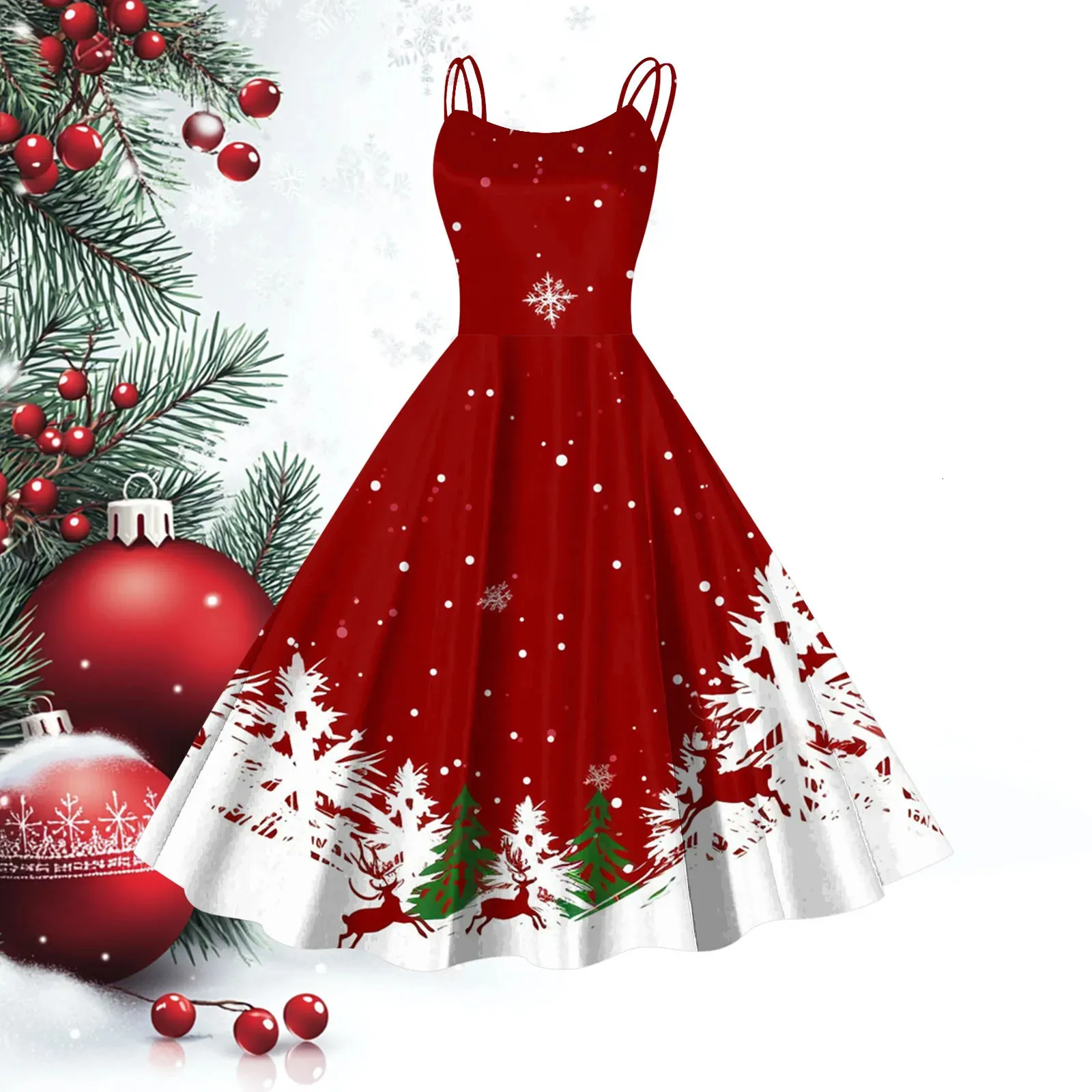 white christmas dresses Size 2 Christmas swing dress with Santa – SummerKids901 main image 0