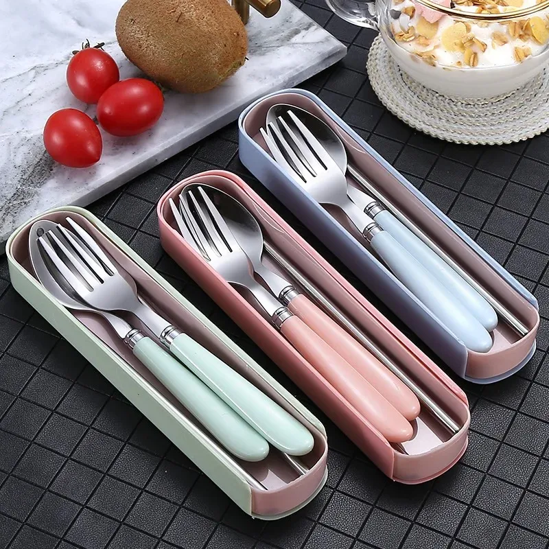 Mirror Silver Stainless Steel Cutlery Set Children's Fork Knife Soup Dessert Ice Spoon Complete Dinner Dinnerware Set Chopsticks