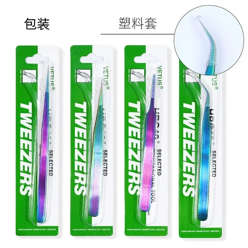 Qiao Excelente qualidade Tweezers Bend+Novo novo aço inoxidável Anti-estático Anti-estático Tweezers Acessórios de costura Ferramentas