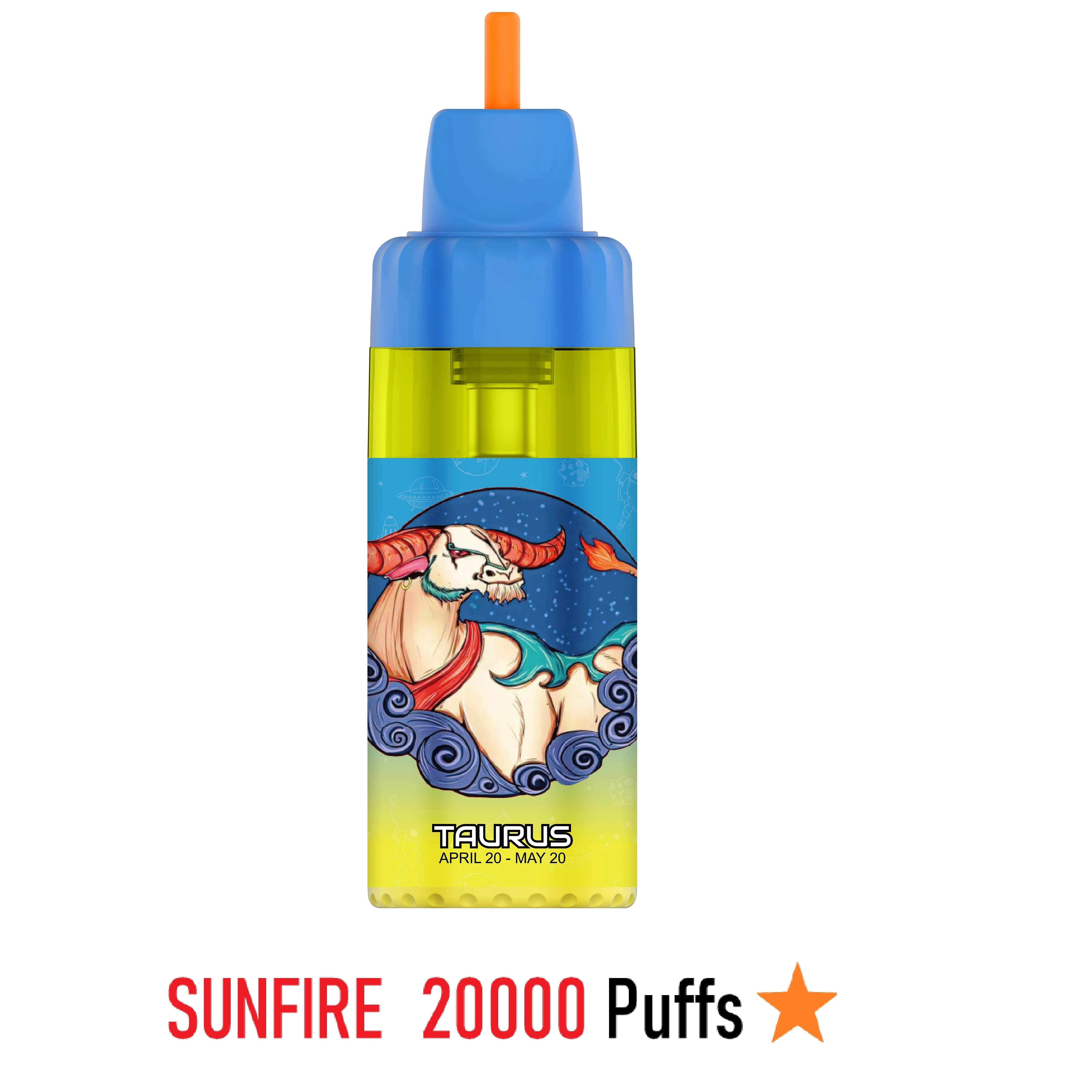 Sunfire Puff 20000 Puffs Dtl Big Fog Disposable Vape Puff 15k 20k Vape 0mg 20 mg Schütze Einweg -Zigarette mit nachfüllbarer Pod Großhandel Vape Shisha