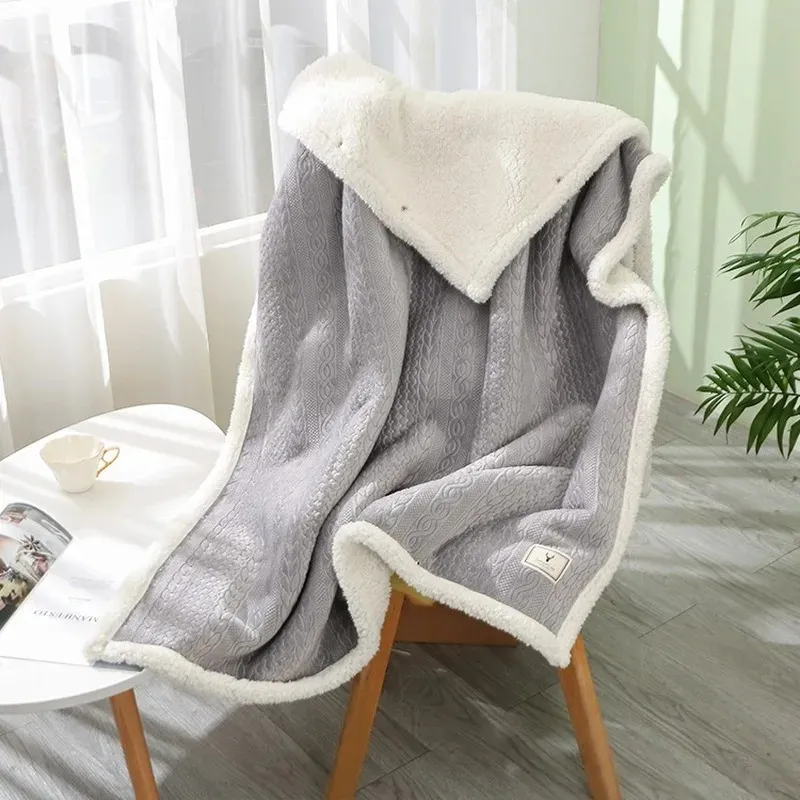 2024 Couverture de châle en peluche de flanelle portable Plaid de chauffage sur le canapé couverture chaude à sweat à sweat d'hiver couverture de couverture de la jambe