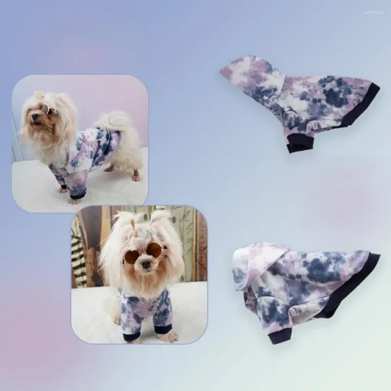 Hundkläder Stylish Pet Coat Polyester Jacket Bekvämt Autumn Winter Tie-Dye Hoodie Dress Up